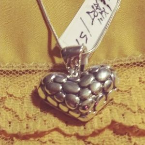 🔥PUFFED HEART PENDANT, STERLING, 16"-20" CHAIN. 📌YOU CHOOSE LENGTH